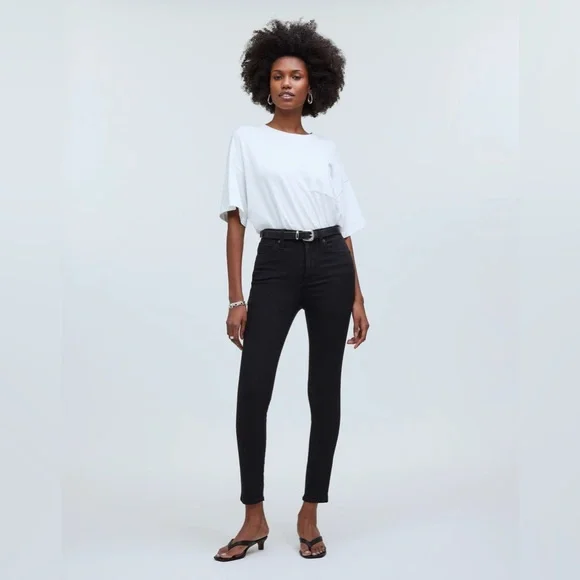 Madewell Jeans 30 10" High Rise Skinny in Black Zip Fly - Picture 3 of 15